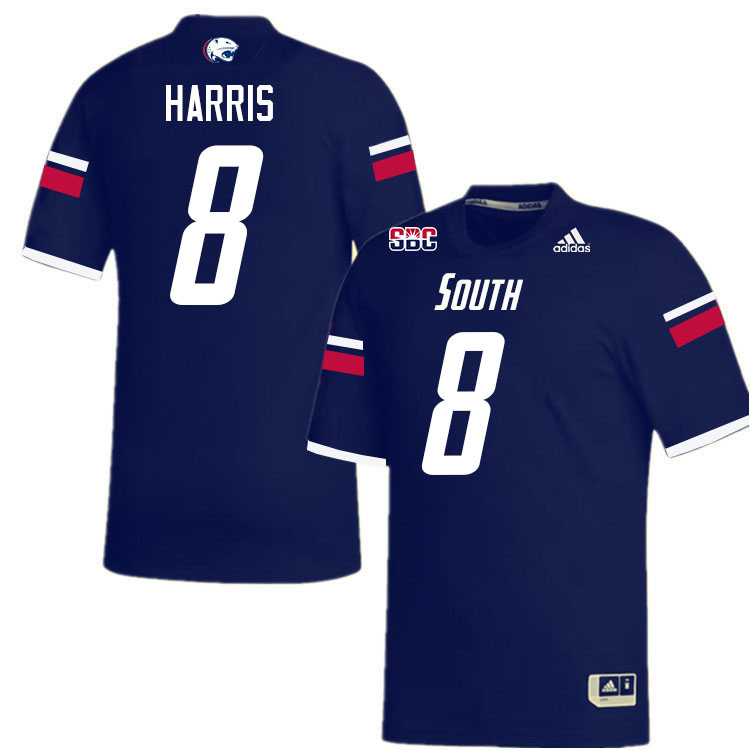 #8 Mike Harris South Alabama Jaguars Jerseys,College Football Uniforms,Apparels Stitched-Navy